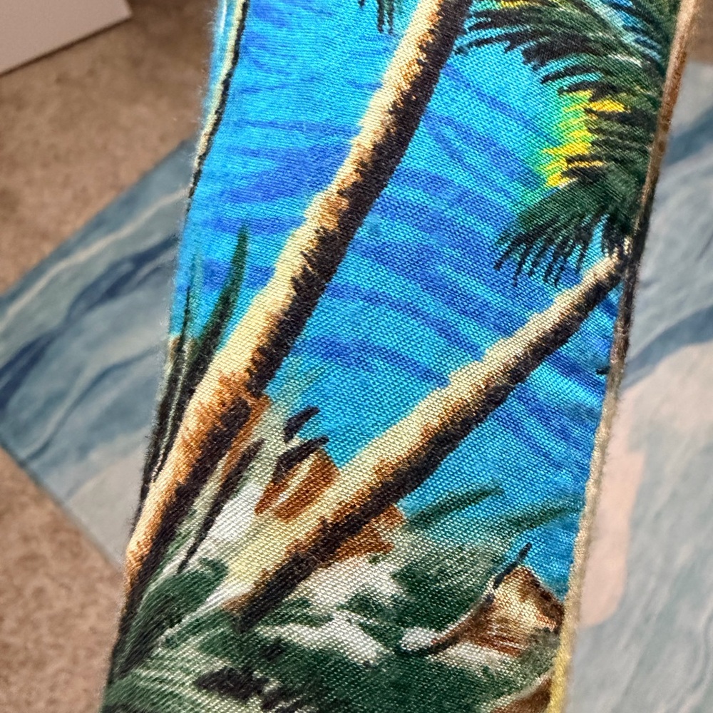 Tropical Woody Car Print Mini Handbag - Blue & Yellow - Picture 5 of 6